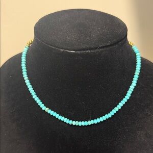 Elegant Gold and Blue Beaded Necklace